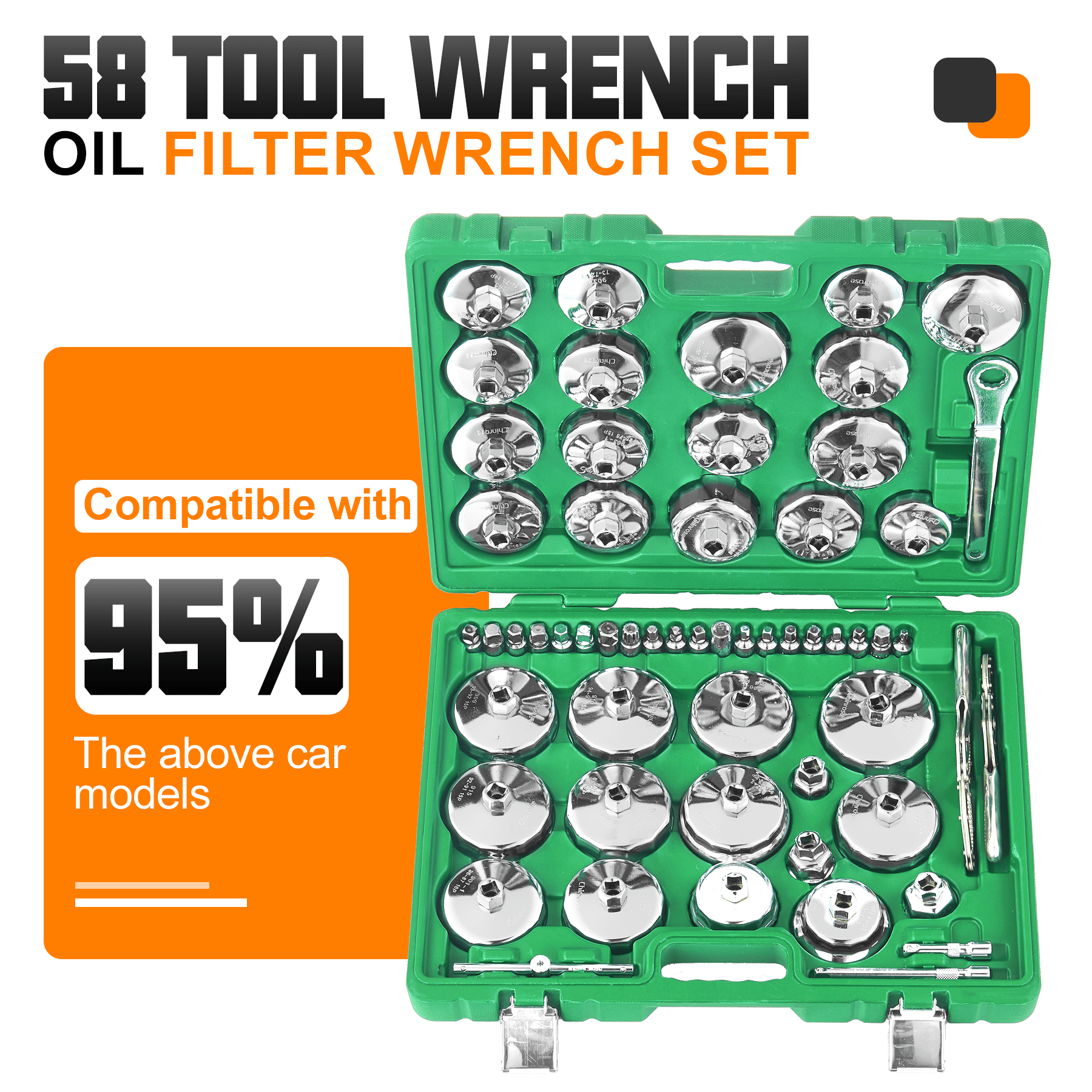 58PCs Oil Filter Wrench Set - Chinrosetools