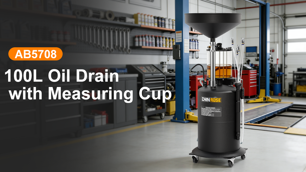 Load video: Waste Oil Drain Tank 100L with Measuring Cup