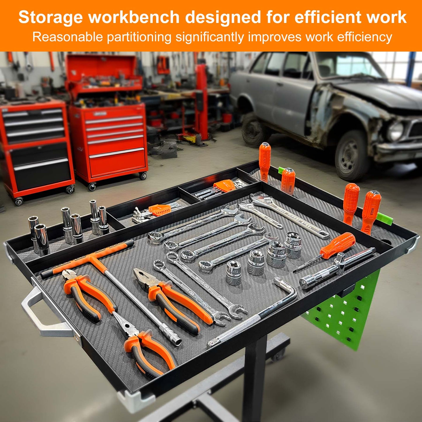 Adjustable Height Mobile Work Table - Chinrosetools