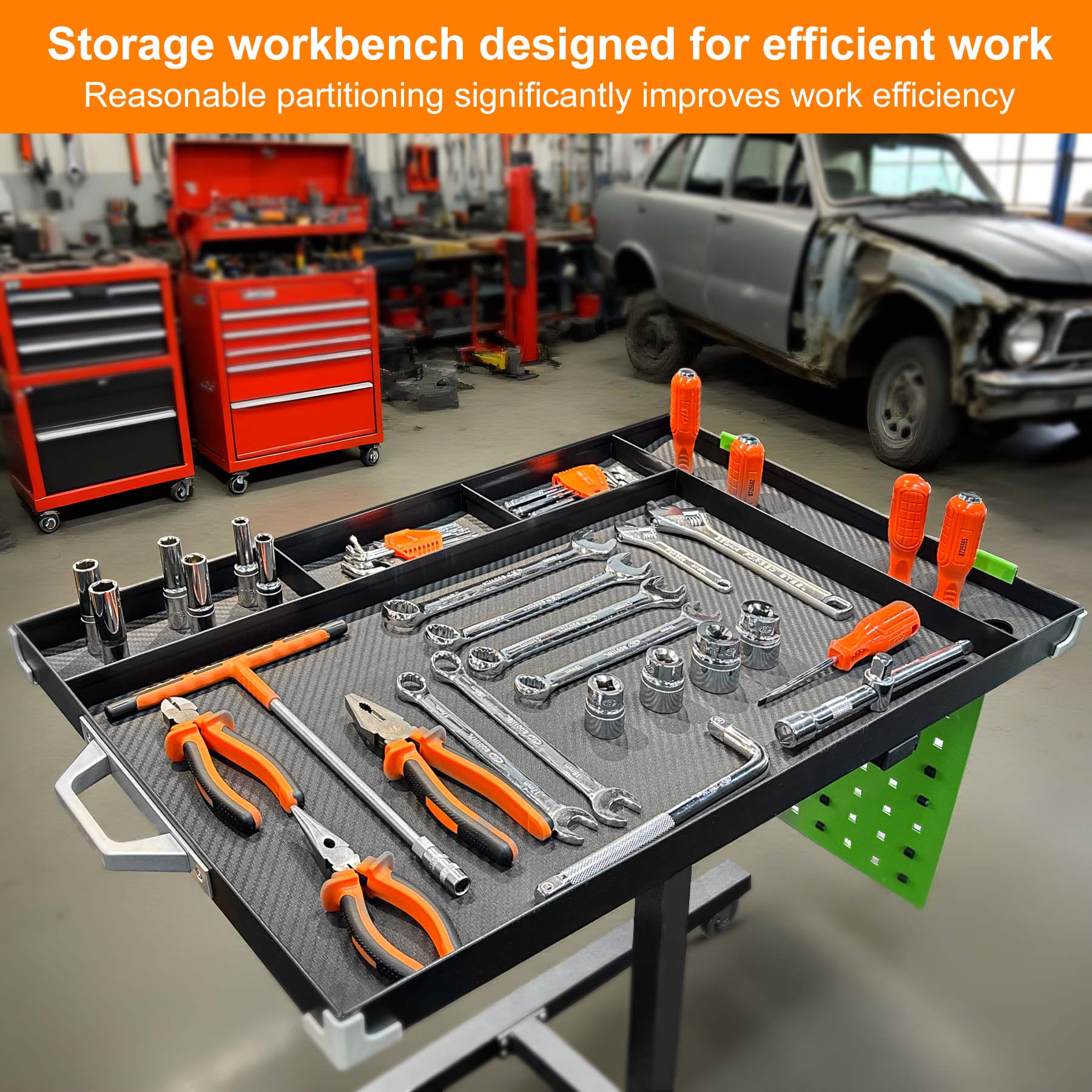 Adjustable Height Mobile Work Table - Chinrosetools