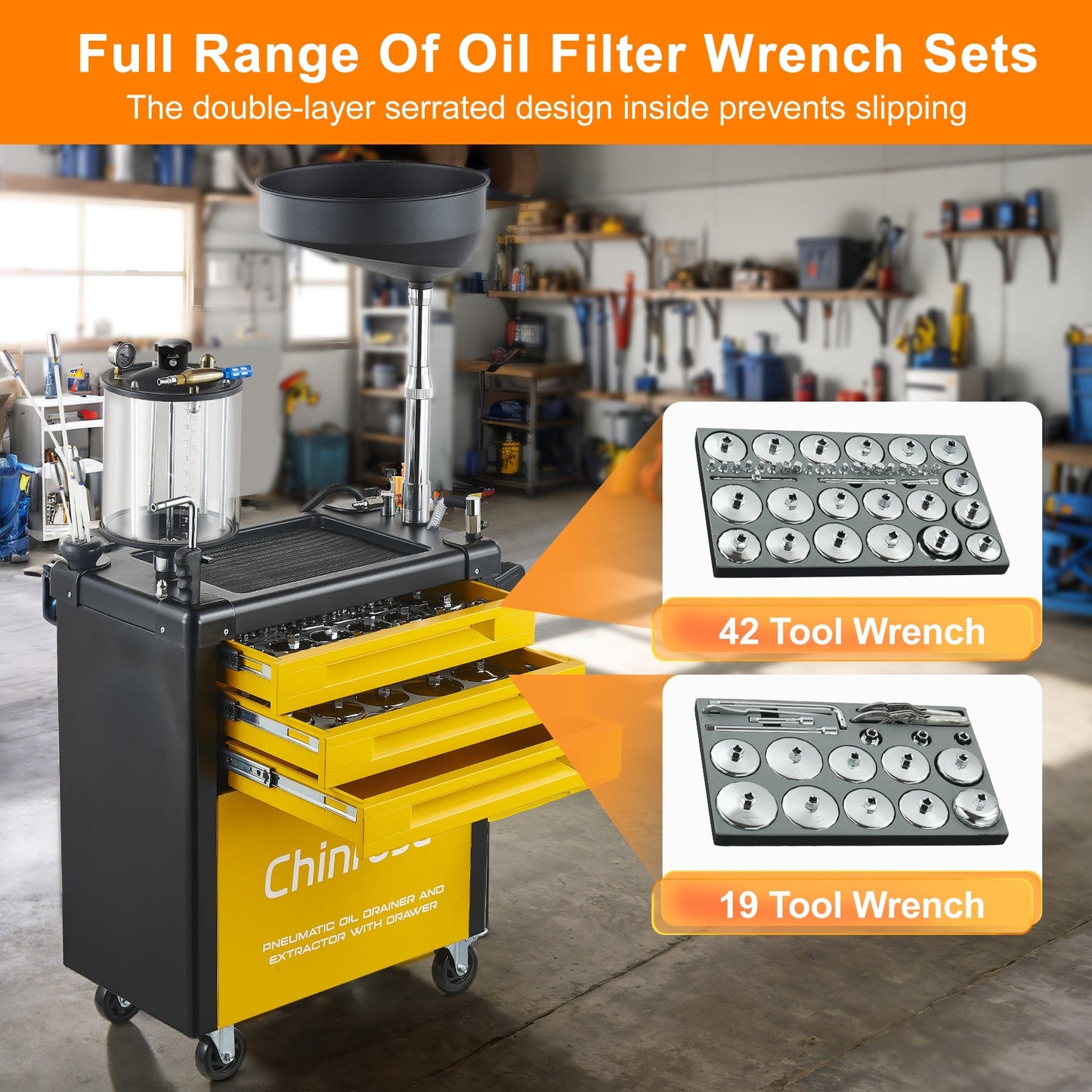 Oil Drain Extractor with 61PCs Tools - Chinrose