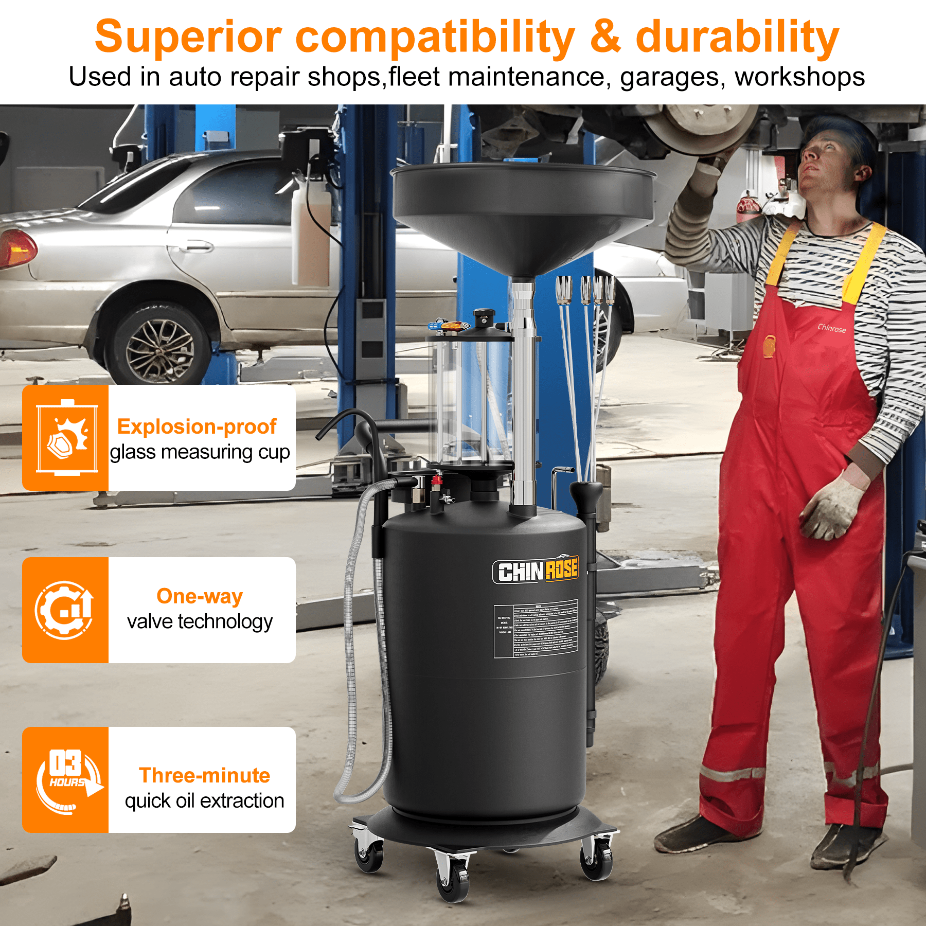 Waste Oil Drain Tank - Chinrosetools